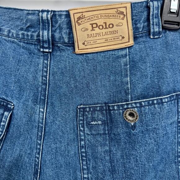 Polo Ralph Lauren Vintage 90's country Denim Pleated High Waisted Shorts Size 8 - Picture 6 of 7